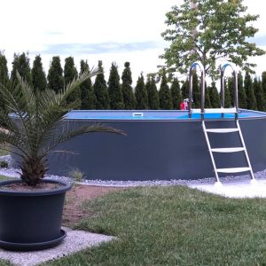Rundbeckenset Milano Anthrazit 350/120 cm Folie 0,8 mm grau